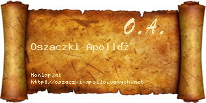 Oszaczki Apolló névjegykártya